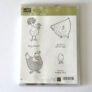 Stampin Up! Hey Chick Rubber Stamp Set Cling Stamp Chicken Hen Humour